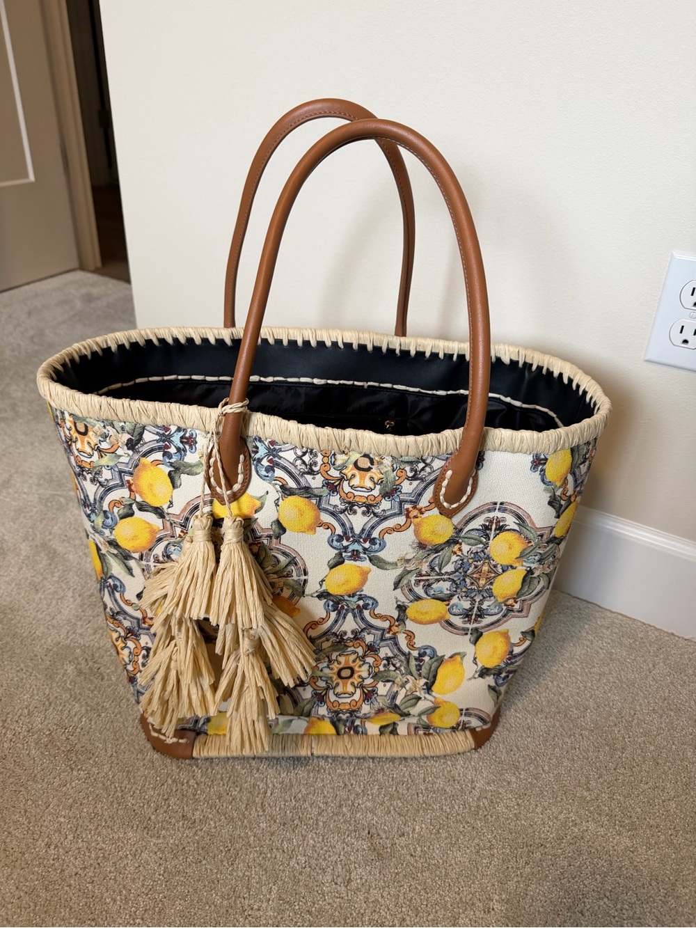 Lemon Print Tote